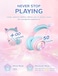 iClever BTH13 Bluetooth Kids Headphones, Cat Ear LED Light Up Wireless Kids Headphones with Volume Limited (74/85/94dB), 50H Playtime, Children Headphones with MIC Over Ear for School/Tablet/PC
