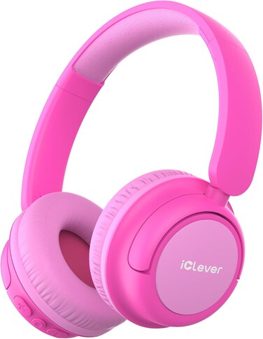 iClever Kids Headphones Wireless, 60H Play Time, 74/85 dBA Safe Volume, Bluetooth 5.4, USB C, Over Ear Kids Bluetooth Headphones with Mic AUX Cord for Travel/School

