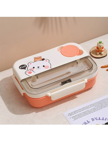 Box Adult Lunch Box, Containers for Men Women Kids with 4 Compartments,Leakproof Lunchable Food Container with Utensils, Sauce Jar,Microwave &amp; Dishwasher Safe,1250ml