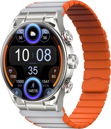 Maxwell Fusion Smart Watch for Men and WomenDial Answer Calls Silver