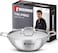 Bergner TriPro 24cm (3.1L) Triply Stainless Steel Deep Stir-fry Pan with Lid, Heavy Base Kadai Wok, Even Heating, Less Oil Healthy Cooking Cookware, Induction &amp; Gas Stove Compatible

