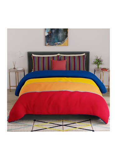 United Colors of Benetton Safari 210 TC King Bedsheet with 2 Pillow covers Multi
