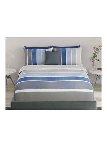 United colors of Benetton Rainbow Navy 210 TC Fitted sheet with 2 pillow covers