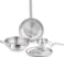 Bergner TriPro 4-Pc Triply Stainless Steel Cookware Set, 22cm Deep Stir-fry Pan Kadai Wok with Lid, 22cm Frypan, 10cm Tadka Pan, Less Oil Use Healthy Cooking Set, Even Heating, Induction &amp; Gas Ready