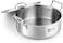 Bergner Essentials 28cm (5.8L) Tri-Ply Stainless Steel Shallow Biryani Pan, Wide Cooking Pot with Steel Lid for Rice Pulao Curries, Less Oil Healthy Cooking, Even Heating, Gas &amp; Induction Compatible