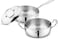 Bergner Argent Saira Saiba Triply Stainless Steel 3-Piece Cookware Set with 22cm (2.5L) Frypan, 22cm (3L) Casserole, Common Lid, Low-Oil Healthy Cooking, Even Heating, Induction &amp; Gas Compatible
