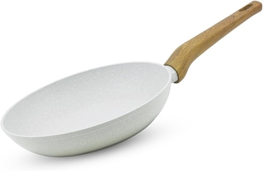Bergner 24cm Forged Aluminum Fry Pan with Trivet, Marble Non-Stick Coating, Durable Scratch Resistant Frying Pan, Less Oil Use Healthy Cooking Skillet, Even Heating, Induction &amp; Gas Stove Compatible