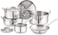 Bergner Triply Stainless Steel 9pcs Cookware Set - 16cm Saucepan, 24cm &amp; 28cm Casseroles, 28cm Biryani Pot, 24cm Frypan &amp; 4 Lids, Less Oil Use Healthy Cooking Set, Induction &amp; Gas Compatible