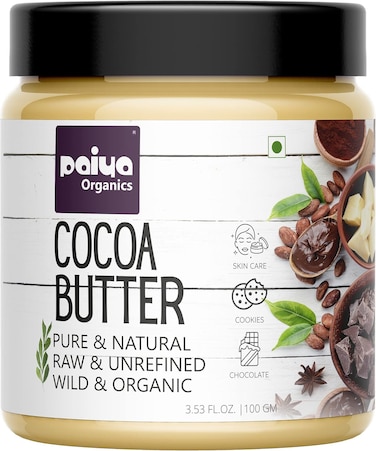 
Paiya Organics Cocoa Butter, 100g - Body Butter for Dry Skin, Balm Lotion DIY