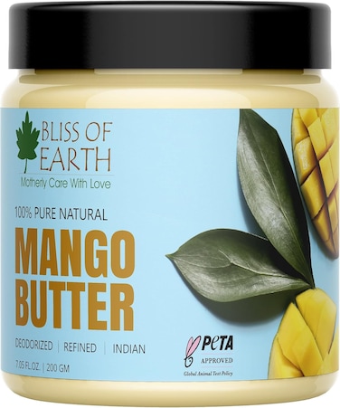 Bliss of Earth Mango Butter, 200g - Smooth Body Butter for Dry Skin, Face &amp; Hair