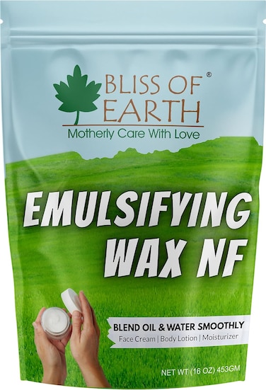 Bliss Of Earth 16 Oz Emulsifying Wax NF Cosmetic Grade Wax Best For Thickening Soap, Lotion, Body Moisturizer &amp; DIY Products 453gm