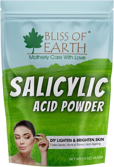 Bliss Of Earth Salicylic Acid Powder Great For Making Skin Care Products Cleanser, Moisturizer, Anti Aging Serum, Body Wash &amp; DIY Products 453gm