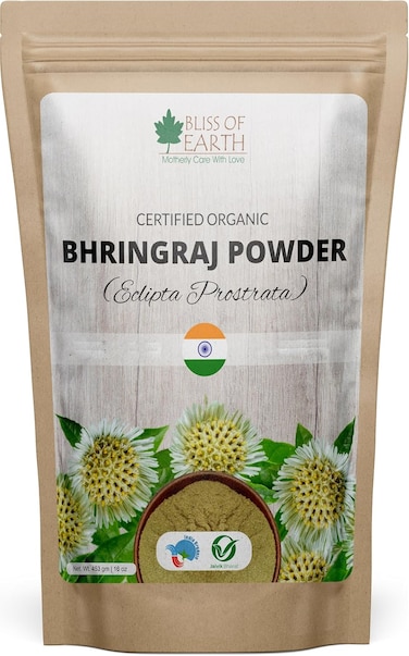 Bliss Of Earth,100% Pure Natural Bhringraj Powder, 453gm, Great For Hair
