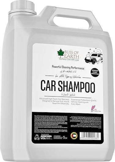Bliss of Earth Car Shampoo Wash &amp; Shine Formula, 5L   Bulk Car Cleaning Soap for Home &amp; Garage Use