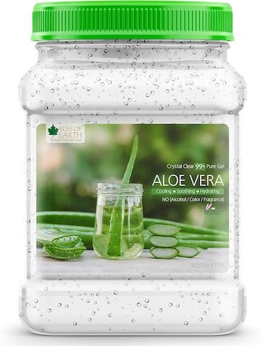 Bliss of Earth Pure Aloe Vera Gel for Aftersun &amp; Skin Soothing, 1kg - Sunburn Relief &amp; Face Moisturiser