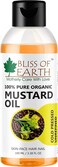 Bliss of Earth Mustard Body Oil, 100ml - Travel Size Warming Massage, Scalp &amp; Hair Care Oil
