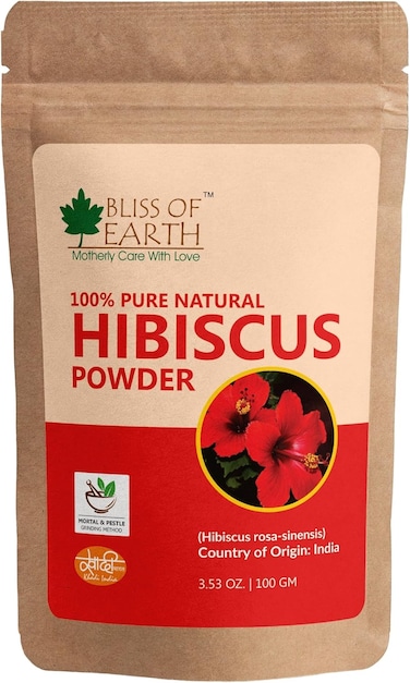 Bliss Of Earth Hibiscus Powder For Hair Growth, 100% Natural Sun Dried Hibiscus Powder For Face, 100gm
