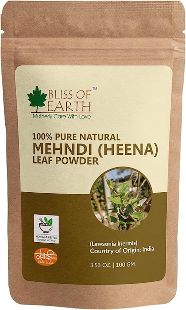 Bliss of Earth Pure Natural Henna Powder for Hair Coloring, 100g - Natural Henna Hair Dye Mehandi Powder