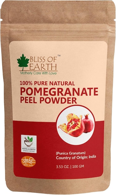 Bliss of Earth Pomegranate Peel Powder, Skin Texture Face Scrub, 100g - Face Pack Exfoliator