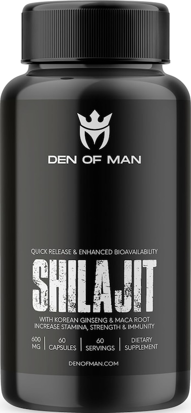 شيلاجيت للرجال من دين اوف مان - راتنج شيلاجيت الهيمالايا النقي، مكمل طبيعي، شيلاجيت غني بحمض الفولفيك المجفف بالشمس، يدعم الطاقة والحيوية والعافية، برطمان زجاجي 20 غرام