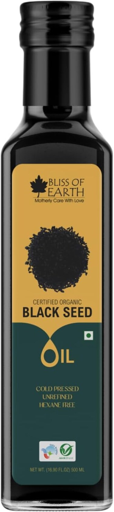 Bliss of Earth Black Seed Body Oil, 500ml - Kalonji Oil for Scalp Massage, Skin &amp; Hair Care