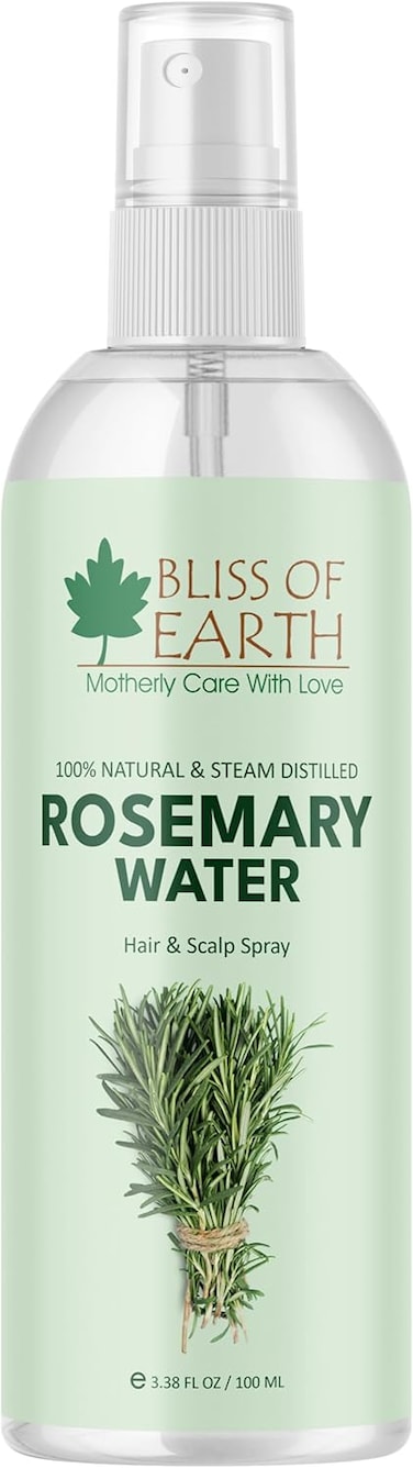 Bliss Of Earth Rosemary Water For Hair Growth, Rosemary Water Spray For Hair Loss Treatment, 100% Natural Steam Distilled Rosemary Water For Skin Care, Helps Reduce Hair Fall, Strengthens Hair - 100ml