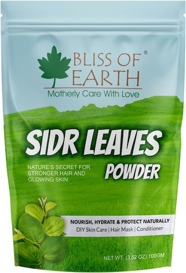 Bliss Of Earth Sidr Powder For Hair And Skin, Handpicked Sidr Leaves Powder For Hair Growth, Ziziphus Spina Christi, 100gm