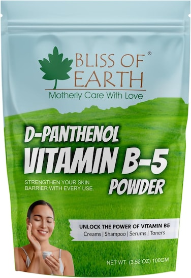 Bliss Of Earth D Panthenol Vitamin B5 Powder, Pure &amp; Natural, Skin Brightening, Scalp Hydration, Hair Powder, DIY Creams &amp; Serums 100gm