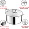 Vinod Platinum Triply Stainless Steel Biryani/Sauce Pot with Lid - 11 Liters, 30 cm, Silver