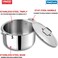 Vinod Platinum Triply Stainless Steel Biryani/Sauce Pot with Lid - 11 Liters, 30 cm, Silver