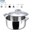 Vinod Platinum Triply Stainless Steel Saucepot with Lid- 26 cm, 6.8 Litre, Silver (Induction Friendly, Non Stick)