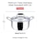 Vinod Platinum Triply Stainless Steel Saucepot with Lid- 26 cm, 6.8 Litre, Silver (Induction Friendly, Non Stick)