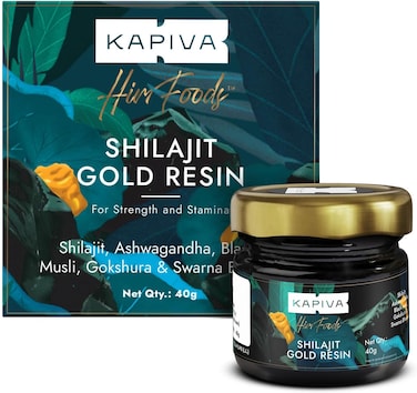 راتنج شيلاجيت ذهبي من كابيفا - 40 غرام، يساعد على تعزيز القدرة على التحمل، يحتوي على ذهب عيار 24 قيراط، ايورفيدا 100%