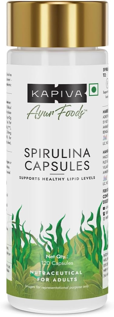 كبسولات كابيفا سبيرولينا، ١٢٠ كبسولة، تحتوي على ٦٠٪ بروتين، تعزز مناعتك، خالية من المواد الحافظة والمبيدات الحشرية، أقراص سبيرولينا