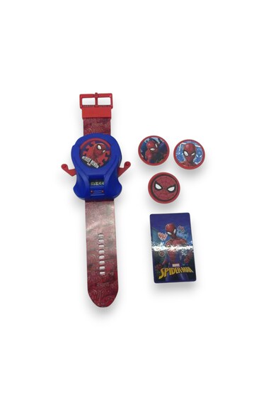 Marvel Spider-Man Disc Launcher Watch for Kids &ndash; Action Toy with Launching Discs-Multicolor