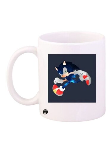 Sonic Hedgehog Printed Coffee Mug White/Blue/Red