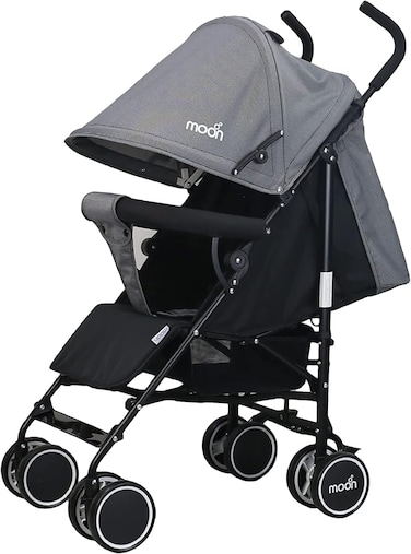 Moon Neo Plus Travel Baby Stroller &ndash; Black/Grey   Lightweight, Compact &amp; Travel-Friendly