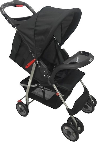 Moon Bezik One Fold Baby Stroller &ndash; Black   Lightweight, Compact &amp; Travel-Friendly
