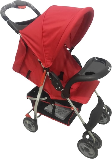 Moon Bezik One Fold Baby Stroller &ndash; Dark Red   Lightweight, Compact &amp; Travel-Friendly