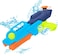 Moon - High Capacity Super Water Pistols With Long Shoot Range - Blue