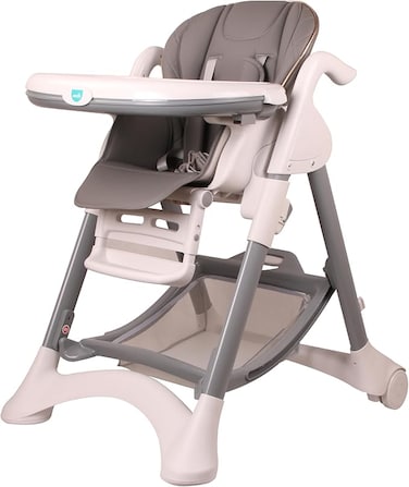 Moon - Trestle Foldable Baby High Chair - Grey