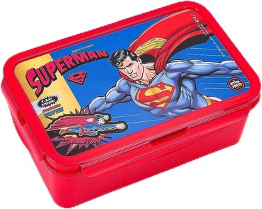 علبة غداء تروكير وارنر بروس سوبرمان رجل الغد، هدية مثالية للأطفال من الجنسين، خفيفة الوزن ومتينة وسهلة التنظيف والحمل، مناسبة لمرحلة ما قبل المدرسة، تمنع الانسكابات.