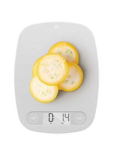 Digital Kitchen Scale - Cooking, Baking, Meal and Food Prep Scale, Weighs in Grams, Pounds and Ounces, Gray