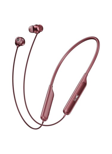 Rockerz 210 ANC Bluetooth in Ear Neckband w/Spatial Audio, 30dB ANC, AI-ENx Technology, 40hrs Playback, EQ Modes, 13 mm Drivers, Dual Pairing &amp; Fast Pair Ruby Red
