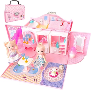 2 in 1 Portable Dollhouse Bag