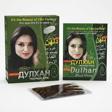 Dulhan Black Hair Dye, Long Lasting Hair Color for Grey Coverage, Black Shade, 1 Pack