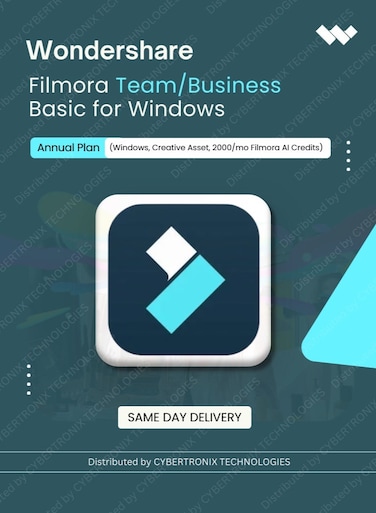 Wondershare Filmora Team/Business Basic for Windows (Windows, Creative Asset, 2000/mo Filmora AI Credits) Annual Plan Digital License