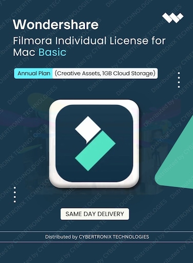 Wondershare Filmora Individual License for Mac Basic Annual Plan (Creative Assets, 1GB Cloud Storage) Digital License