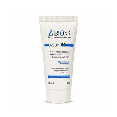 UBiK Z Block Zinc Oxide Sunscreen Gel SPF 50+ 50ml