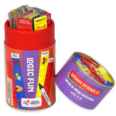 Chalk and Chuckles-Smart Sticks Jr. Logic Fun &ndash; Spin &amp; Write Reusable Learning Game